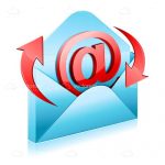 Red Email Icon with Blue Envelope